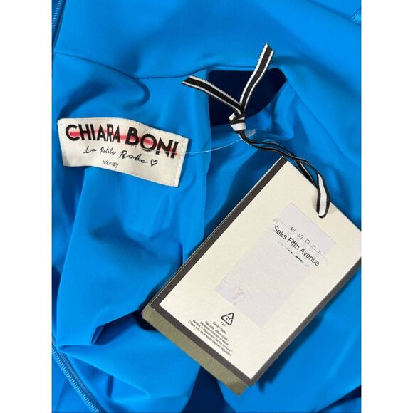 Chiara Boni La Petite Robe Womens Gudrum Halter Ruffle Gown Catalina Blue 8 - Picture 9 of 11